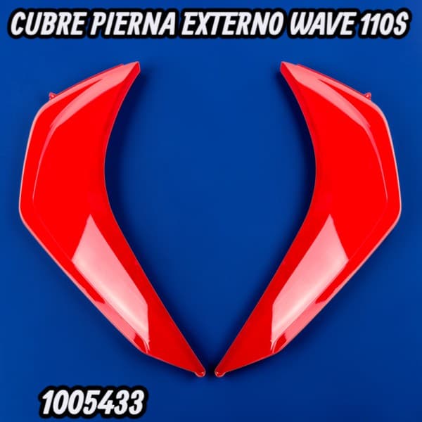 CUBRE PIERNA EXTERNO IZQUIERDO WAVE 110S ROJO FORTE