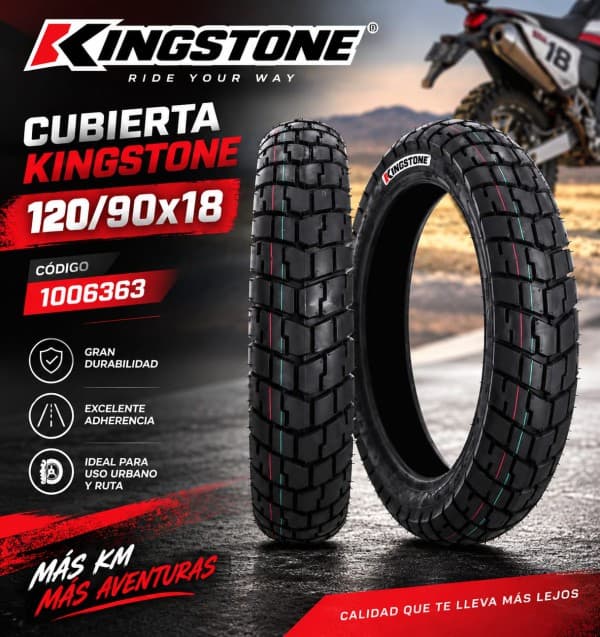 CUBIERTA KINGSTONE 120/90X18 6PR TT