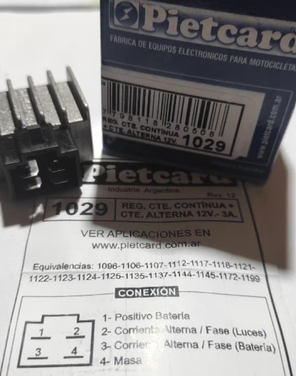 REGULADOR VOLTAJE BIZ/WAVE 1029 PIETCAR