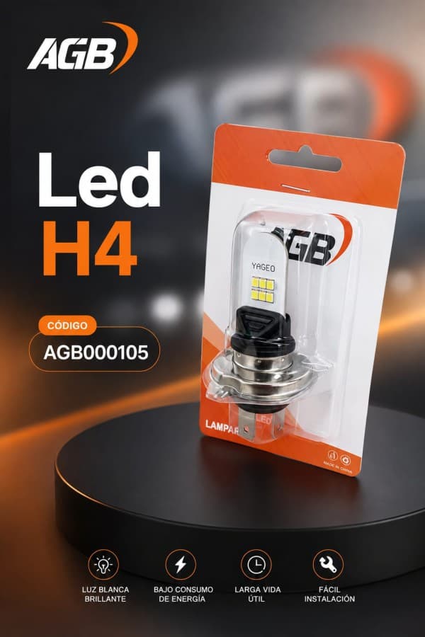LAMPARA LED H4 12V X UNID. AGB