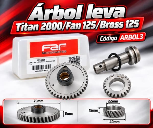 ARBOL DE LEVA TITAN 2000/FUN 125/BROSS 125 Far