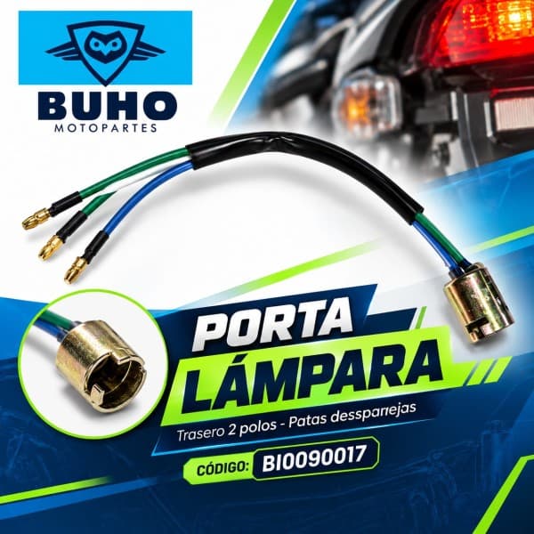 Portalampara Tras 2 Polos PD Stop Completo BUHO OHM
