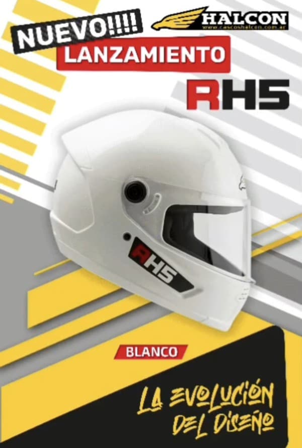 CASCO HALCON RH5 BLANCO BRILLANTE TALLE XL (62cm)