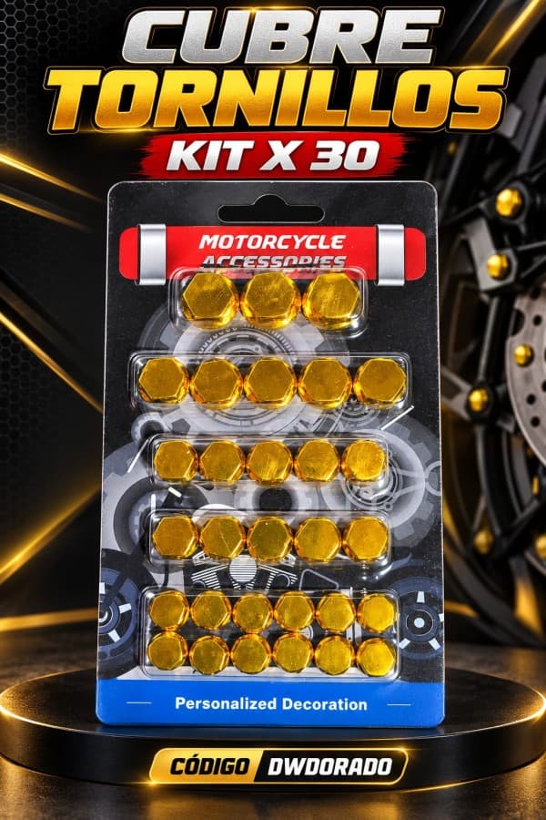 CUBRE TORNILLOS KIT X 30 DORADO AMIKO