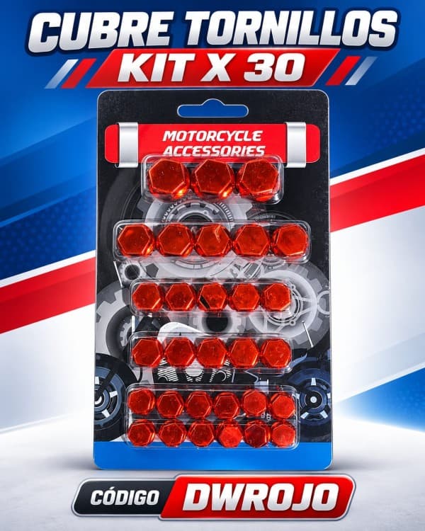 CUBRE TORNILLOS KIT X 30 ROJO AMIKO