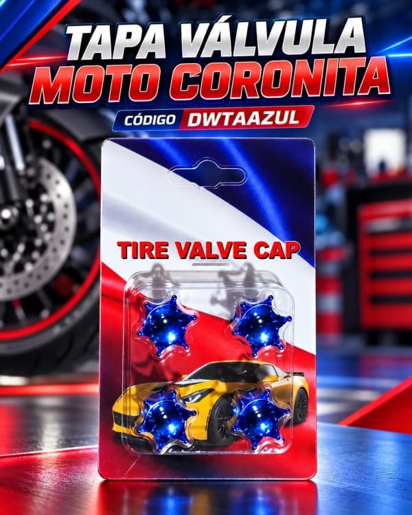 TAPA VALVULA PICO MOTO KIT X 4 AZUL AMIKO