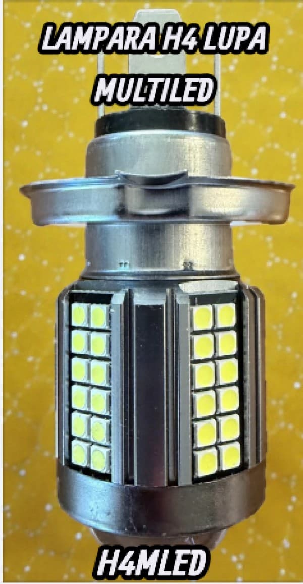 LAMPARA H4 LUPA MULTILED PREMIUM AMIKO