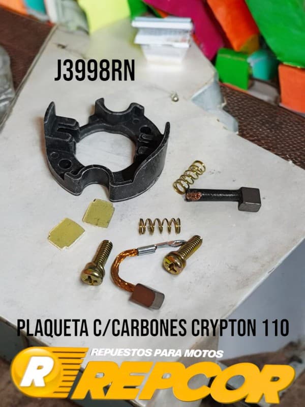 PLAQUETA C/CARBONES CRYPTON T-110 (REPCOR)