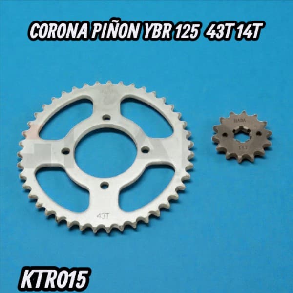 CORONA PIÑON YBR 125  43T 14T HADA