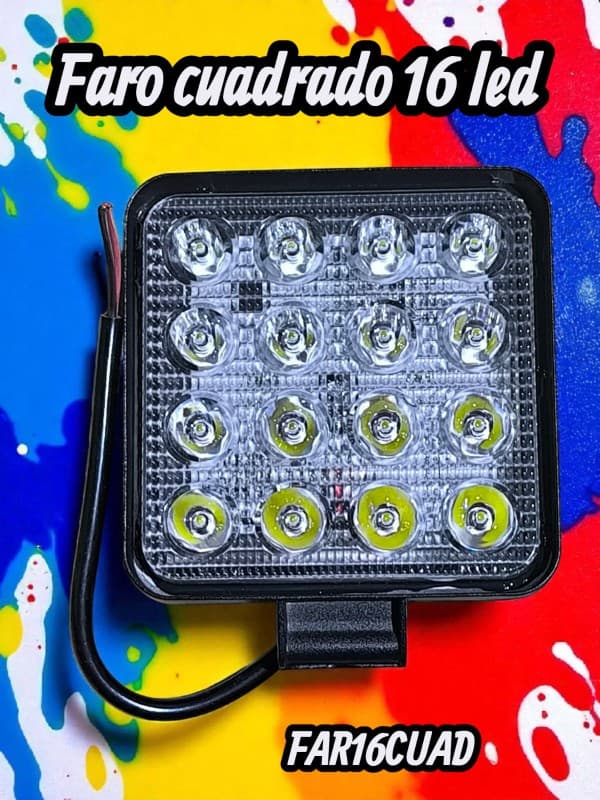 FARO LED CUADRADO 16 LED 48W 12/24 AMIKO