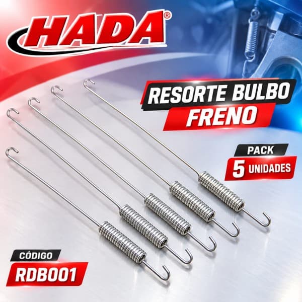 RESORTE BULBO FRENO PACK X5 UNIV TRAS HADA