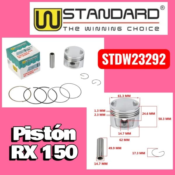 PISTON KIT Z-RX150 Ø62 025 W STD