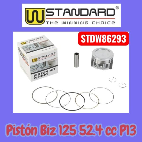 PISTON KIT BIZ 125 050 -Ø52.4 - Per.13 W STD