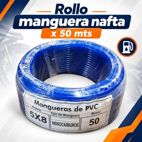 ROLLO MANGUERA NAFTA 5x8 (50 M.) AZUL TSH