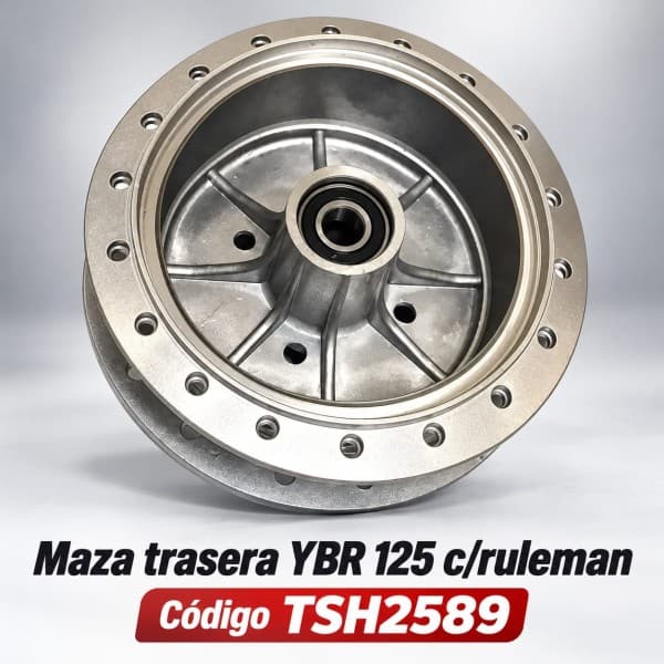 MAZA RUEDA TRASERA YBR CON RULEMAN TSH