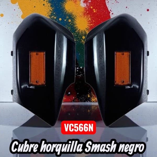 CUBRE HORQUILLA (2) SMASH NEGRO PLASTICA VC