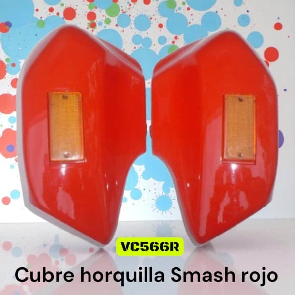 CUBRE HORQUILLA (2) SMASH ROJO PLASTICA VC