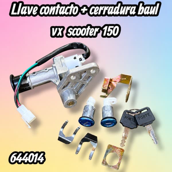 LLAVE CONTACTO + CERRADURA BAUL VX SCOOTER 150