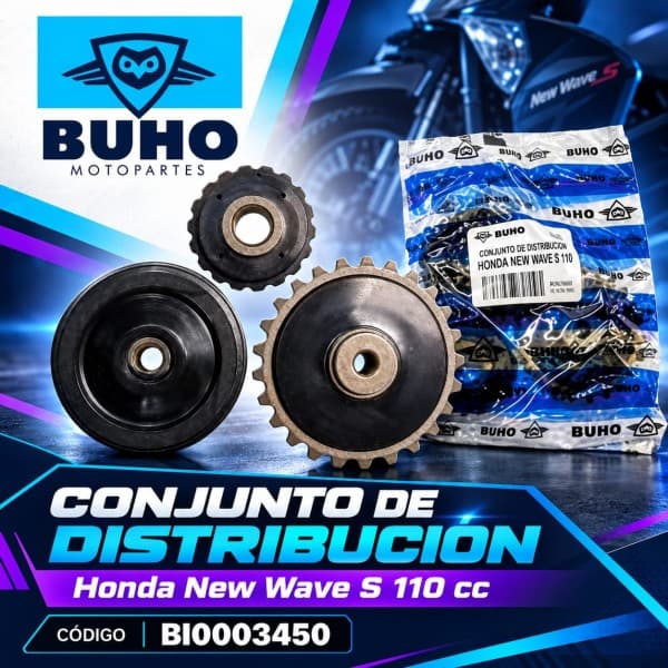 KIT Distribucion Honda New Wave S 110cc 3 Piezas BUHO OHM