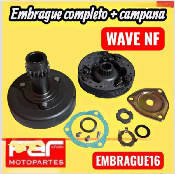 EMBRAGUE COMPLETO + CAMPANA WAVE NF FAR