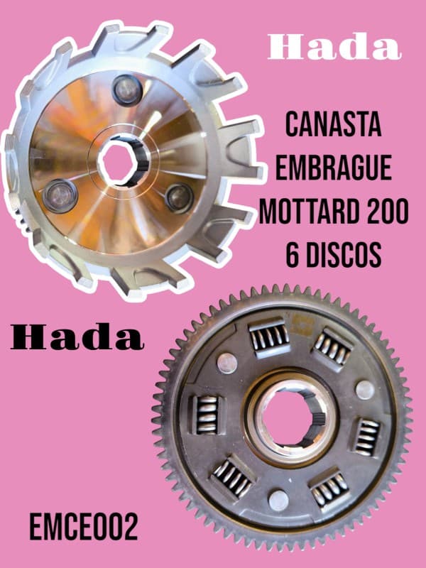 CANASTA EMBRAGUE MOTTARD 200 PARA 6 DISCOS M.M HADA