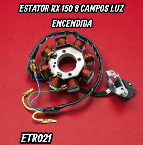 ESTATOR RX 150 8 CAMPOS LUZ ENCENDIDA HADA