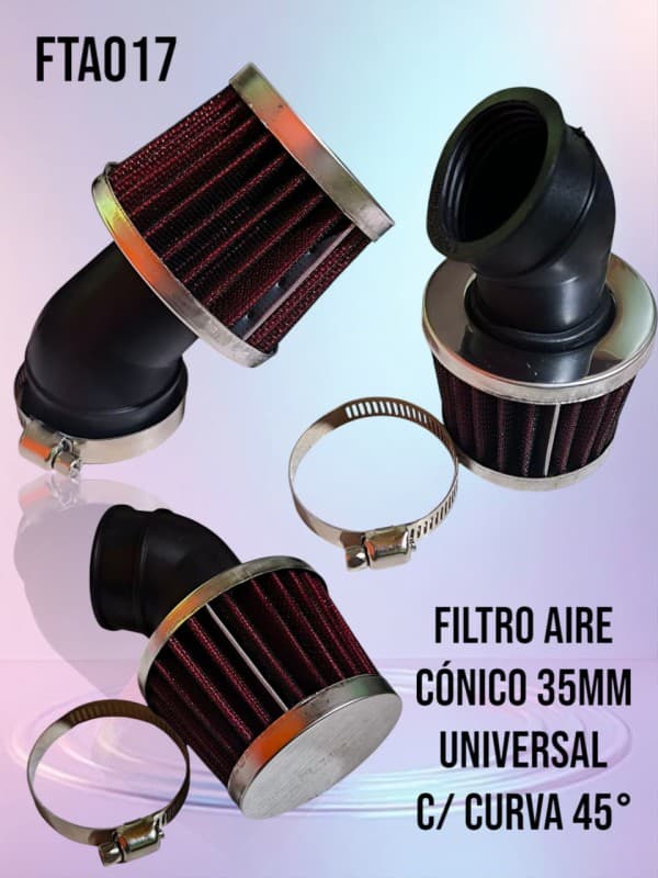FILTRO AIRE CONICO 35MM C/CUR 45º HADA