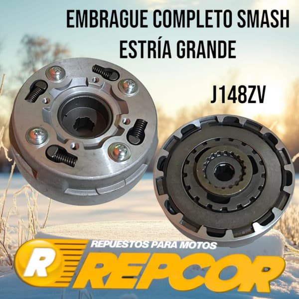 EMBRAGUE COMPLETO SMASH 110 ESTRIA GRANDE (REPCOR)