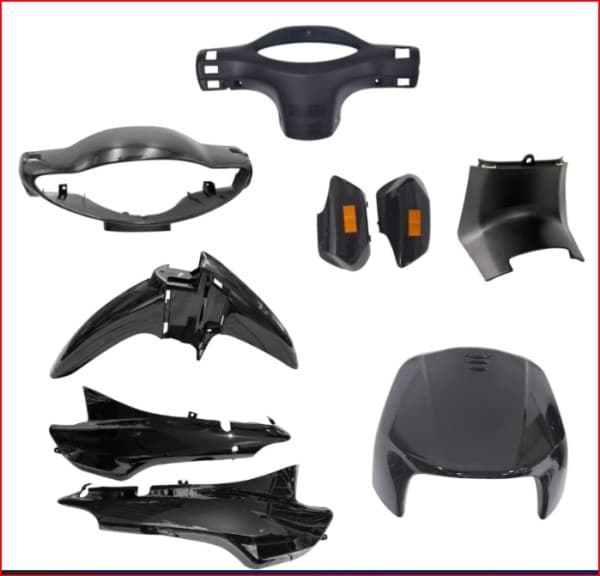 KIT PLASTICOS TRIP NEGROS / SMASH 110 BIZ OKI