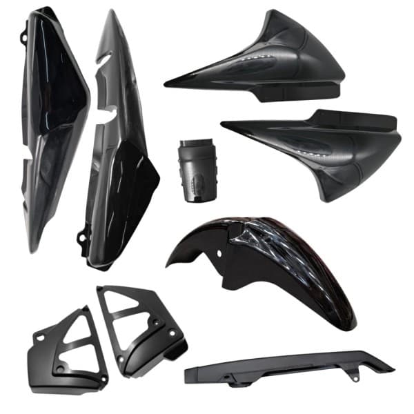 KIT PLASTICOS TITAN 150 NEGRO 9 PZAS OKINOI