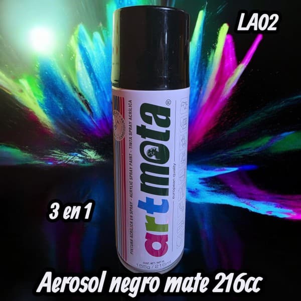 AEROSOL X 216CC 3-1 NEGRO MATE MOTA