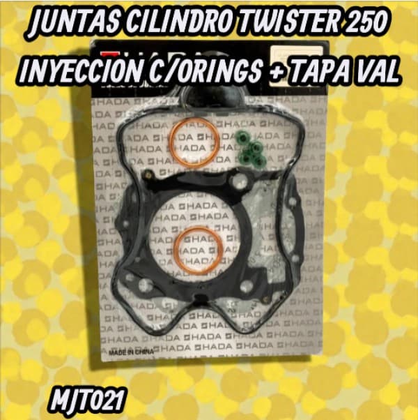 JUNTAS CILINDRO TWISTER 250 INYECCION C/ORINGS + TAPA VAL HADA