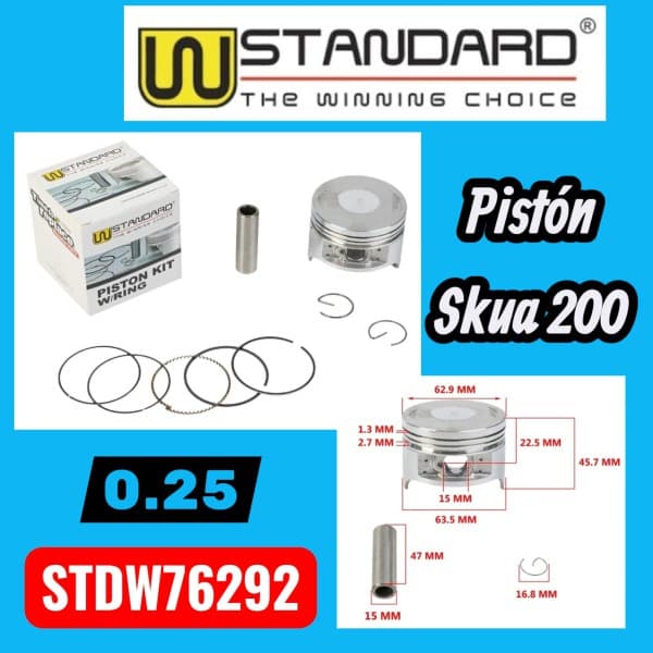 PISTON KIT SKUA 200 025 Ø63.75 Per.15 W STD