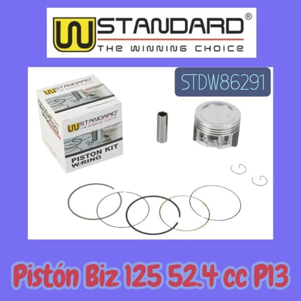 PISTON KIT BIZ 125 STD -Ø52.4 - Per.13 W STD