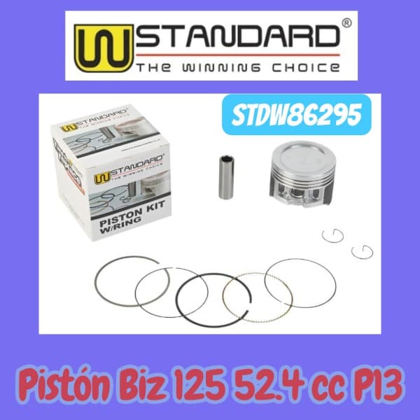 PISTON KIT BIZ 125 100 -Ø52.4 - Per.13 W STD